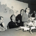 Inauguração do ETEBANORTE, Severino discursa ao lado de Juscelino Kubitschek - 1957